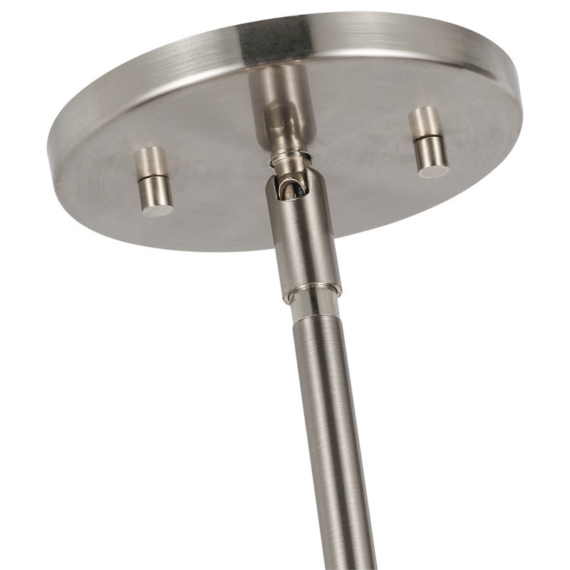 Woodbridge Lighting Drum 3-Light Fabric Pendant in Satin Nickel/White