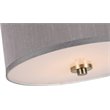 Woodbridge Lighting Drum 3-Light Fabric LED Pendant in Brass/Gray