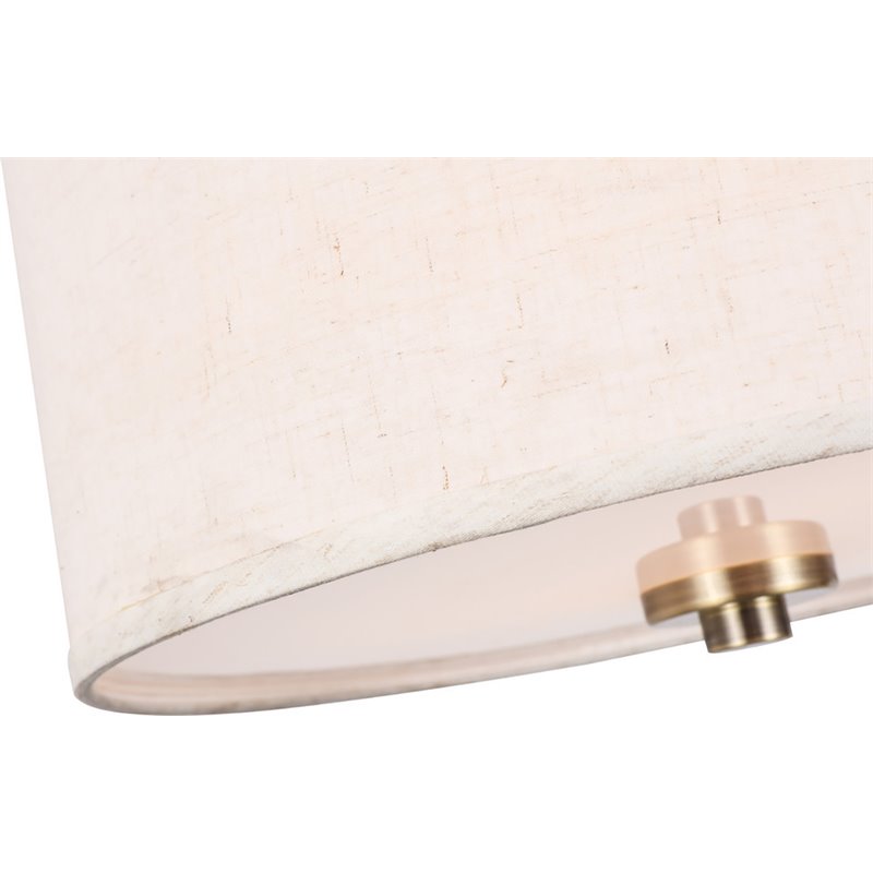 Woodbridge Lighting Drum 3-Light Fabric LED Pendant in Brass/White