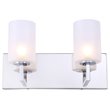 Woodbridge Lighting Elise 2-Light Glass Bath Light in Chrome/Opal Cylinder