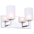 Woodbridge Lighting Elise 2-Light Glass Bath Light in Chrome/Opal Cylinder