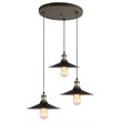 Woodbridge Lighting Fulton 3-Light Metal Shade Cluster Pendant in Bronze/Brass