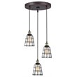 Woodbridge Lighting Fulton ST64 3-Light Metal Cluster Pendant in Bronze/Brass