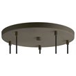 Woodbridge Lighting Langston 5-Light Glass Pendant in Chrome/Bronze/Opal