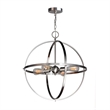 Woodbridge Lighting Gyro 4-Light Metal Chandelier in Satin Nickel