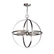 Woodbridge Lighting Gyro 4-Light Metal Chandelier in Satin Nickel