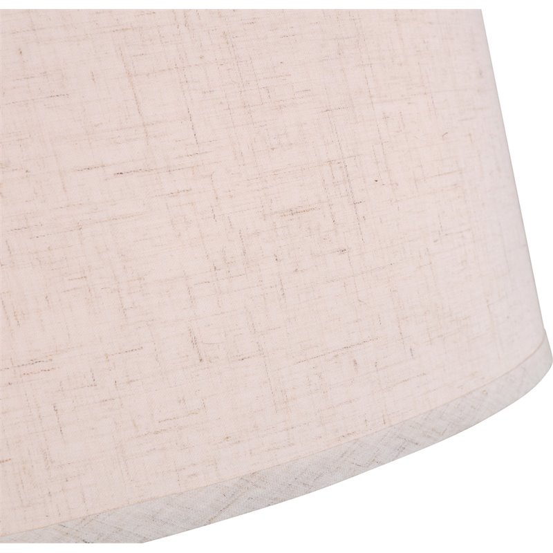 Woodbridge Lighting Hudson 3-Light Fabric Flush-Mount in Satin Nickel/Beige