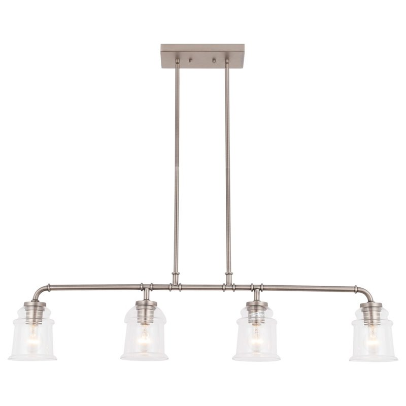 Woodbridge Lighting Elliot 4-Light Metal Linear Pendant in Antique Nickel