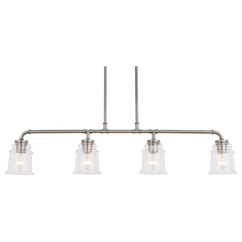 Woodbridge Lighting Elliot 4-Light Metal Linear Pendant in Antique Nickel