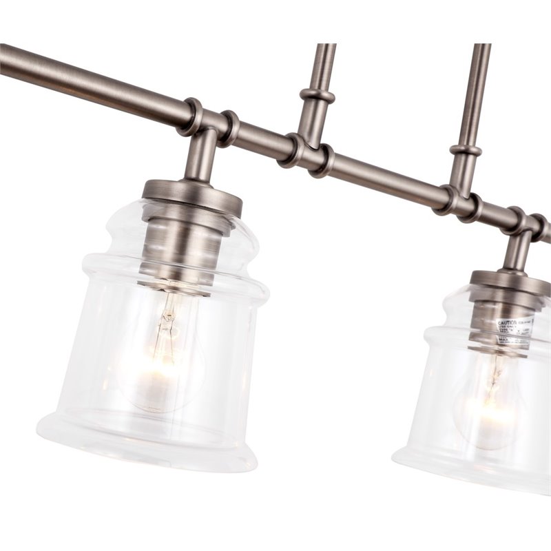 Woodbridge Lighting Elliot 4-Light Metal Linear Pendant in Antique Nickel