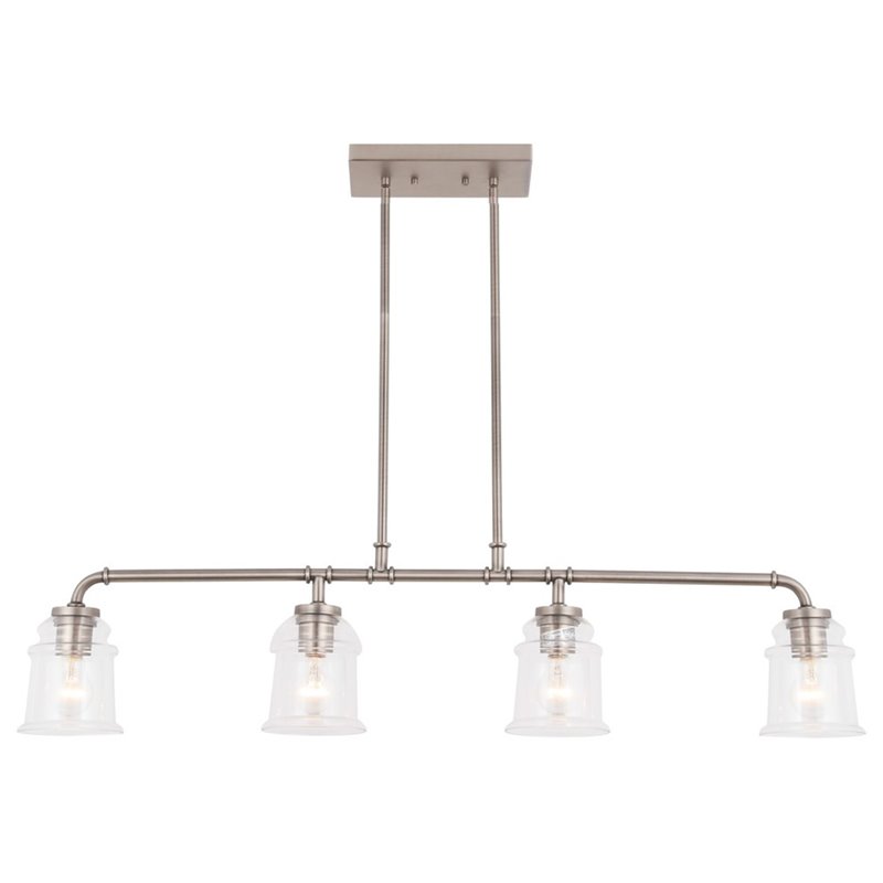 Woodbridge Lighting Elliot 4-Light Metal Linear Pendant in Antique Nickel