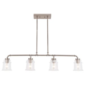 Woodbridge Lighting Elliot 4-Light Metal Linear Pendant in Antique Nickel