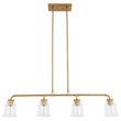 Woodbridge Lighting Elliot 4-Light Metal Linear Pendant in Brass