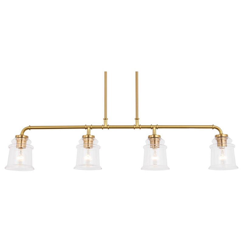 Woodbridge Lighting Elliot 4-Light Metal Linear Pendant in Brass