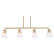 Woodbridge Lighting Elliot 4-Light Metal Linear Pendant in Brass