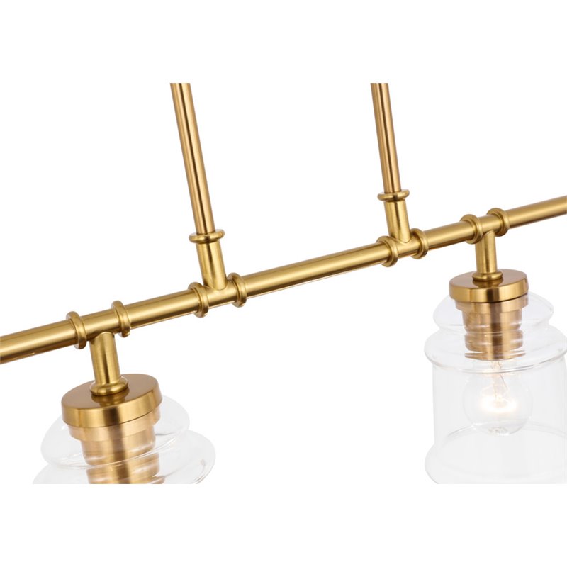 Woodbridge Lighting Elliot 4-Light Metal Linear Pendant in Brass