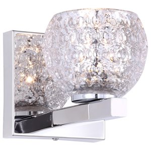 woodbridge lighting jewel 1lt glass led bath light in chrome/crystal mercury