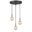 Woodbridge Lighting Fulton G125 3-Light Metal Cluster Pendant in Chrome/Bronze