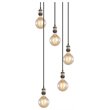 Woodbridge Lighting Fulton G125 5-Light Metal Cluster Pendant in Bronze/Brass