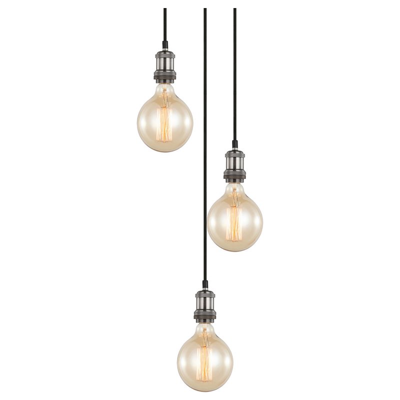 Woodbridge Lighting Fulton G125 5-Light Metal Cluster Pendant in Antique Nickel