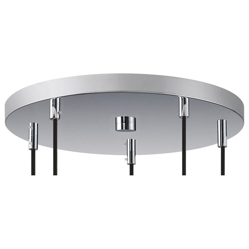 Woodbridge Lighting Fulton G125 5-Light Metal Cluster Pendant in Antique Nickel