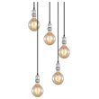 Woodbridge Lighting Fulton G125 5-Light Metal Cluster Pendant in Chrome/Bronze