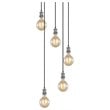 Woodbridge Lighting Fulton G125 5-Light Metal Cluster Pendant in Gray/Bronze