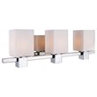 Woodbridge Lighting Langston 3Lt Glass Bath Light in Chrome/Opal Square