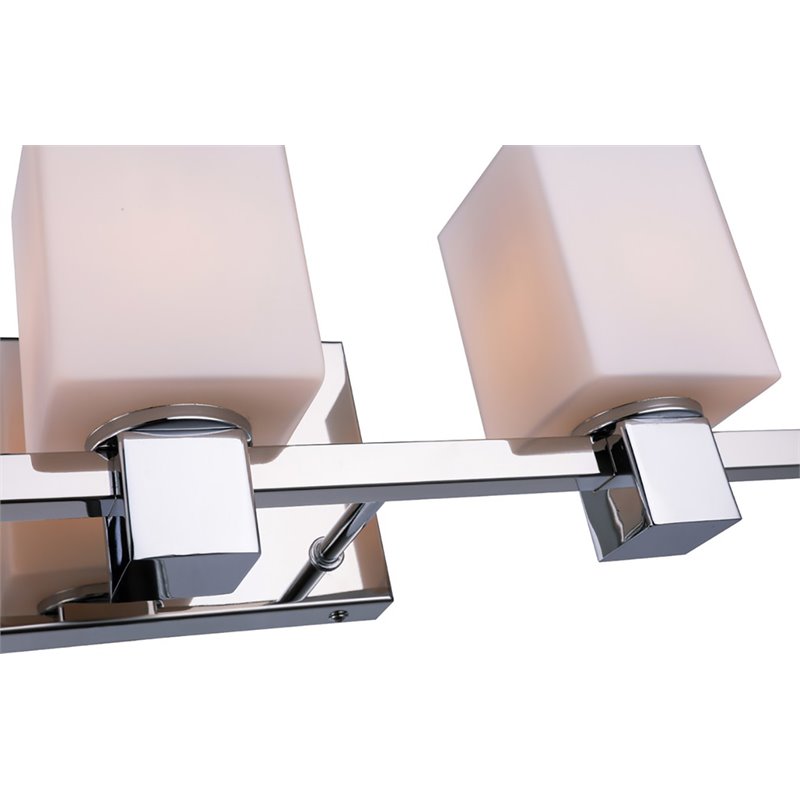 Woodbridge Lighting Langston 3Lt Glass Bath Light in Chrome/Opal Square