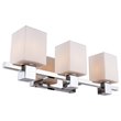 Woodbridge Lighting Langston 3Lt Glass Bath Light in Chrome/Opal Square