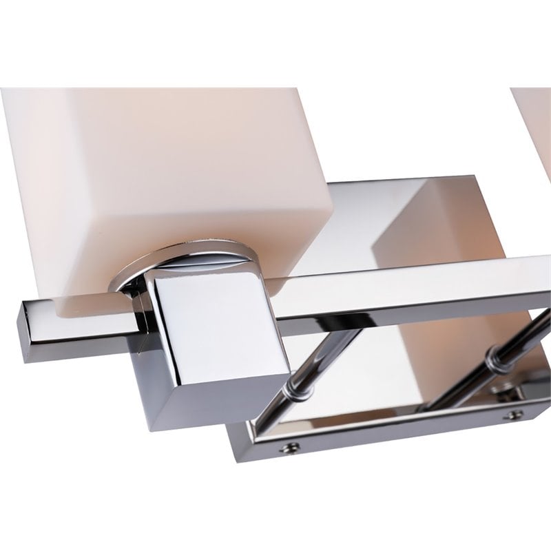 Woodbridge Lighting Langston 2Lt Glass Bath Light in Chrome/Opal Square