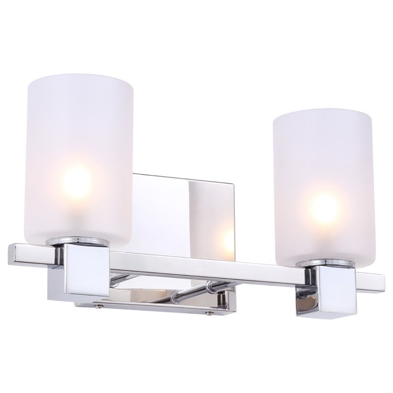 Woodbridge Lighting Langston 2Lt Glass Bath Light in Chrome/Opal Cylinder