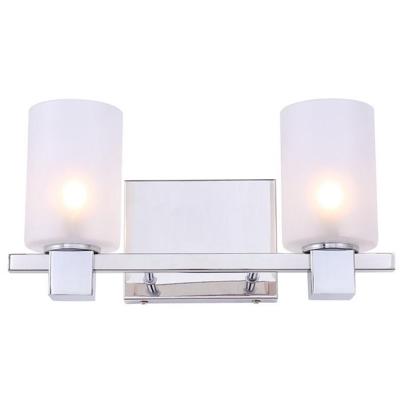 Woodbridge Lighting Langston 2Lt Glass Bath Light in Chrome/Opal Cylinder