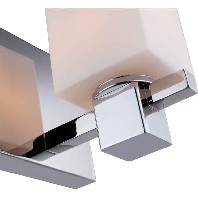 Woodbridge Lighting Langston 1Lt Glass Bath Light in Chrome/Opal Square