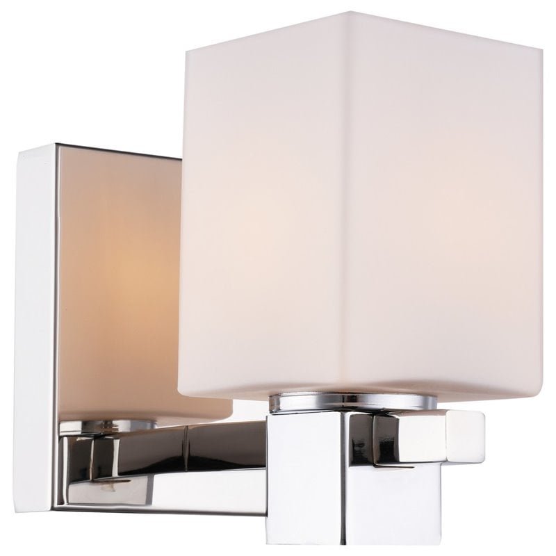 Woodbridge Lighting Langston 1Lt Glass Bath Light in Chrome/Opal Square