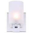 Woodbridge Lighting Langston 1Lt Glass Bath Light in Chrome/Opal Cylinder