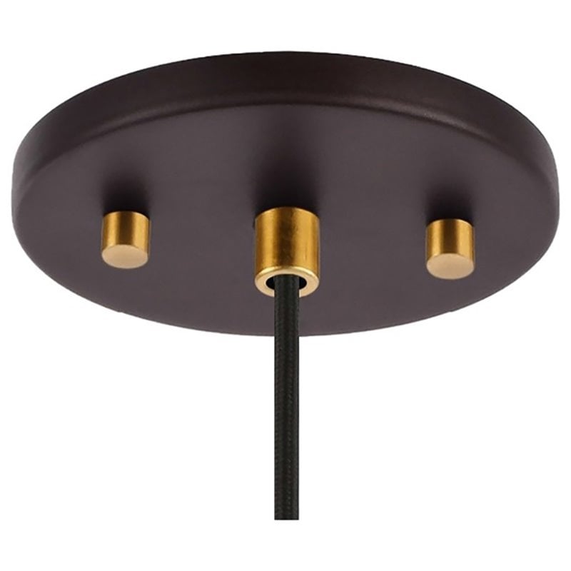 Woodbridge Lighting Langston 1-Light Glass Mini-Pendant in Brass/Bronze/Opal