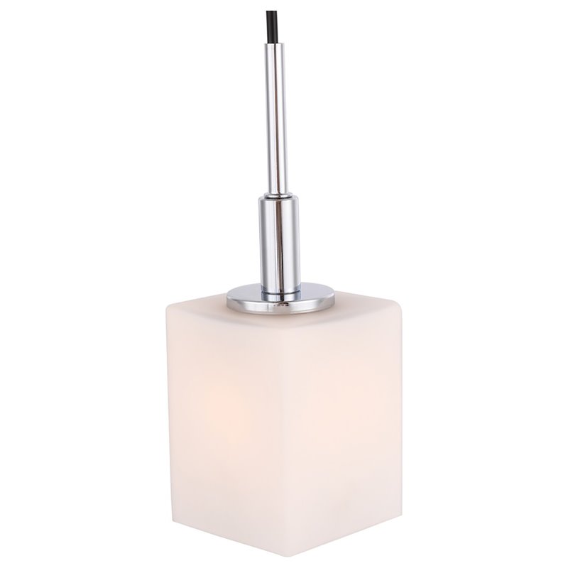 Woodbridge Lighting Langston 1-Light Glass Mini-Pendant in Chrome/Bronze/Opal