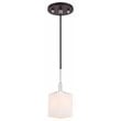 Woodbridge Lighting Langston 1-Light Glass Mini-Pendant in Chrome/Bronze/Opal