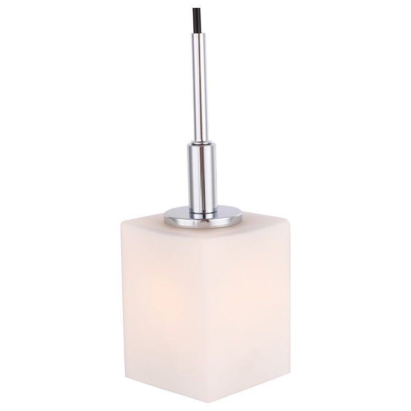 Woodbridge Lighting Langston 3-Light Glass Pendant in Chrome/Bronze/Opal