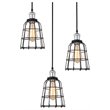 Woodbridge Lighting Fulton ST64 3-Light Metal Cluster Pendant in Chrome/Bronze