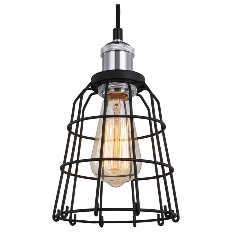 Woodbridge Lighting Fulton ST64 3-Light Metal Cluster Pendant in Chrome/Bronze