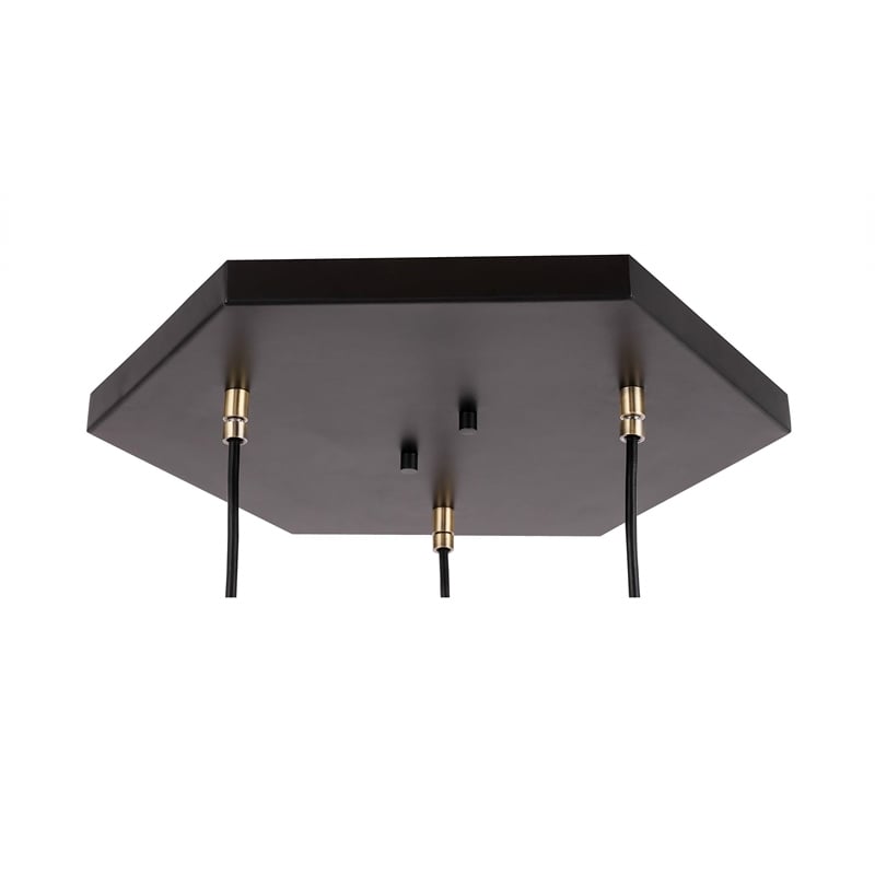 Woodbridge Lighting Lanning 3-Light Metal Cluster Pendant in Antique Brass/Black