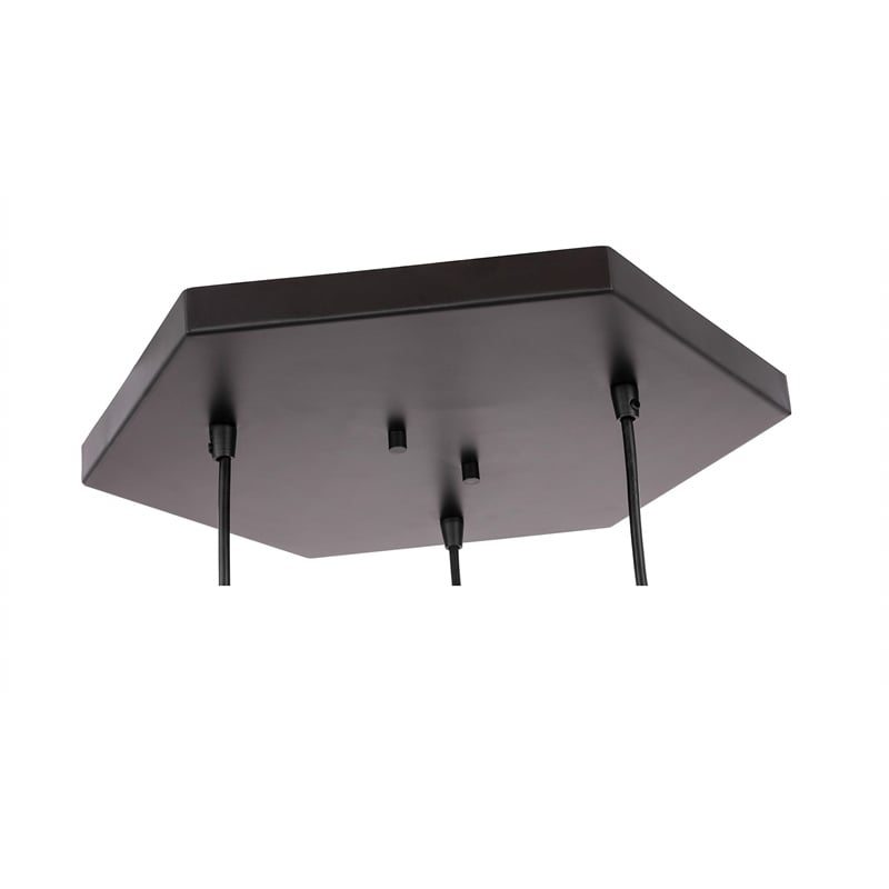 Woodbridge Lighting Lanning 3-Light Metal Cluster Pendant in Antique Brass/Black