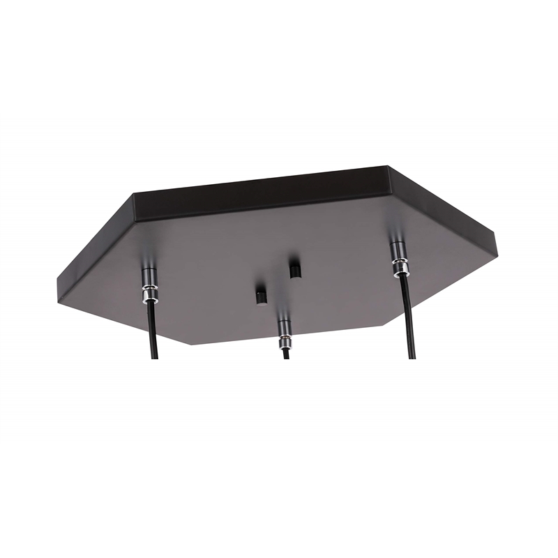 Woodbridge Lighting Lanning 3-Light Metal Cluster Pendant in Chrome/Black