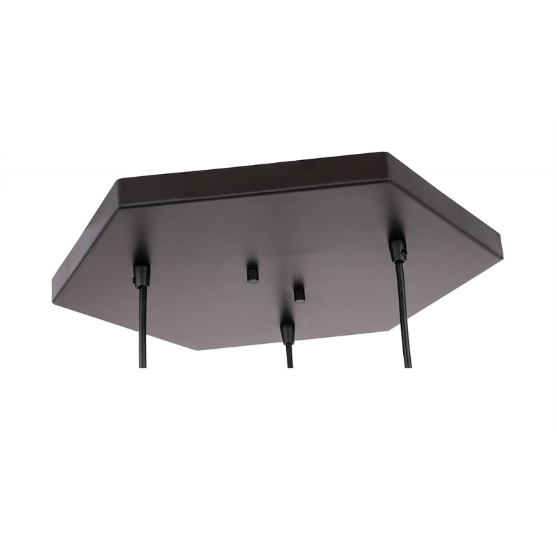 Woodbridge Lighting Lanning 3-Light Metal Cluster Pendant in Chrome/Black