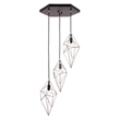 Woodbridge Lighting Lanning 3-Light Metal Cluster Pendant in Nickel/Black