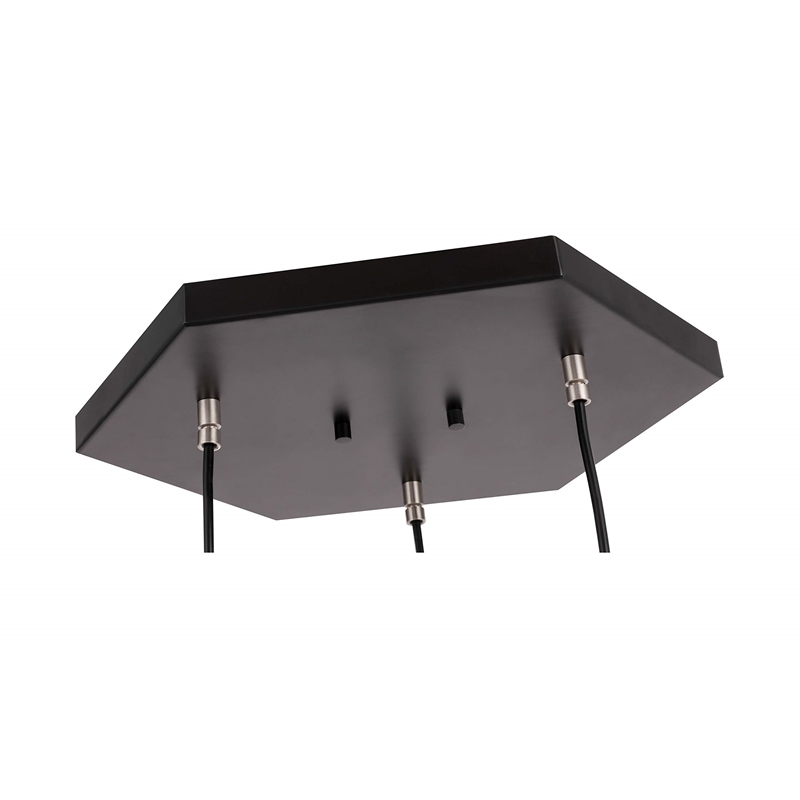 Woodbridge Lighting Lanning 3-Light Metal Cluster Pendant in Nickel/Black