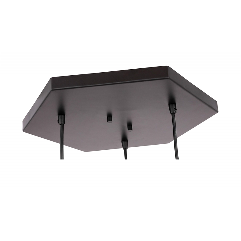 Woodbridge Lighting Lanning 3-Light Metal Cluster Pendant in Nickel/Black
