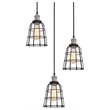 Woodbridge Lighting Fulton ST64 3-Light Metal Cluster Pendant in Gray/Bronze